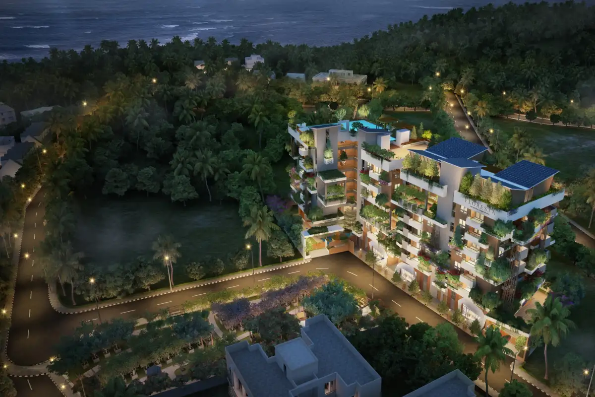 Goa coastline and residential landscape