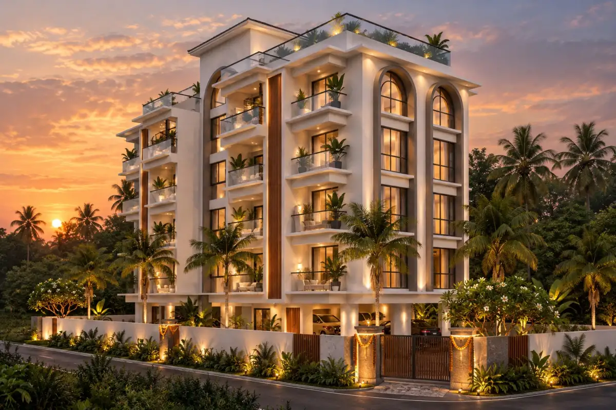 Luxury home in Goa decorated for Ganesh Chaturthi